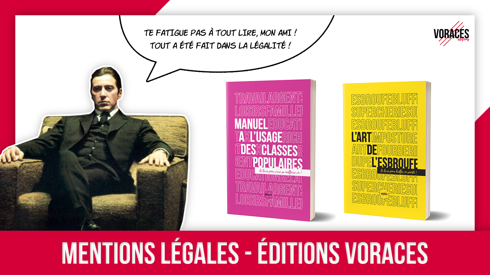 Visuel page Mentions légales des Editions Voraces